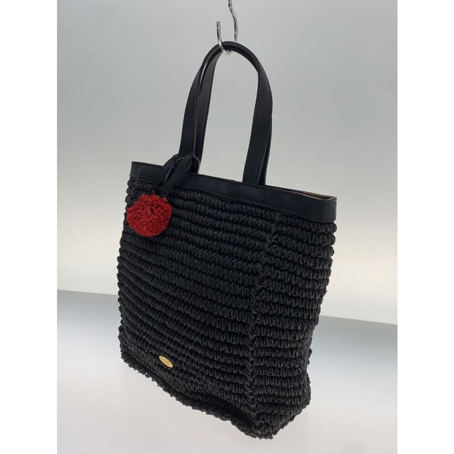 BLUE LABEL CRESTBRIDGE◇ハンドバッグ/ペーパーヤーン/BLK : セカンド