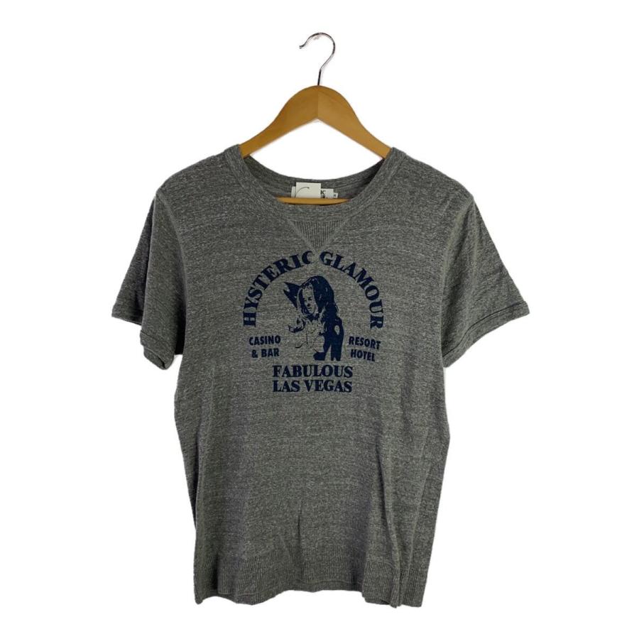 HYSTERIC GLAMOUR◇M/コットン/グレー/Vガゼット/スウェットTシャツ