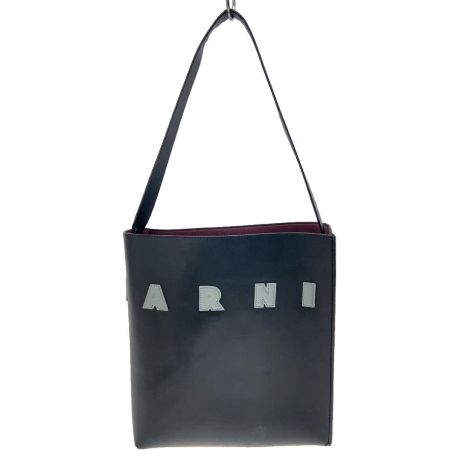 MARNI トートバッグ MARNI◇トートバッグ/レザー/BLK/MUSEO HOBO SMALL// : セカンド