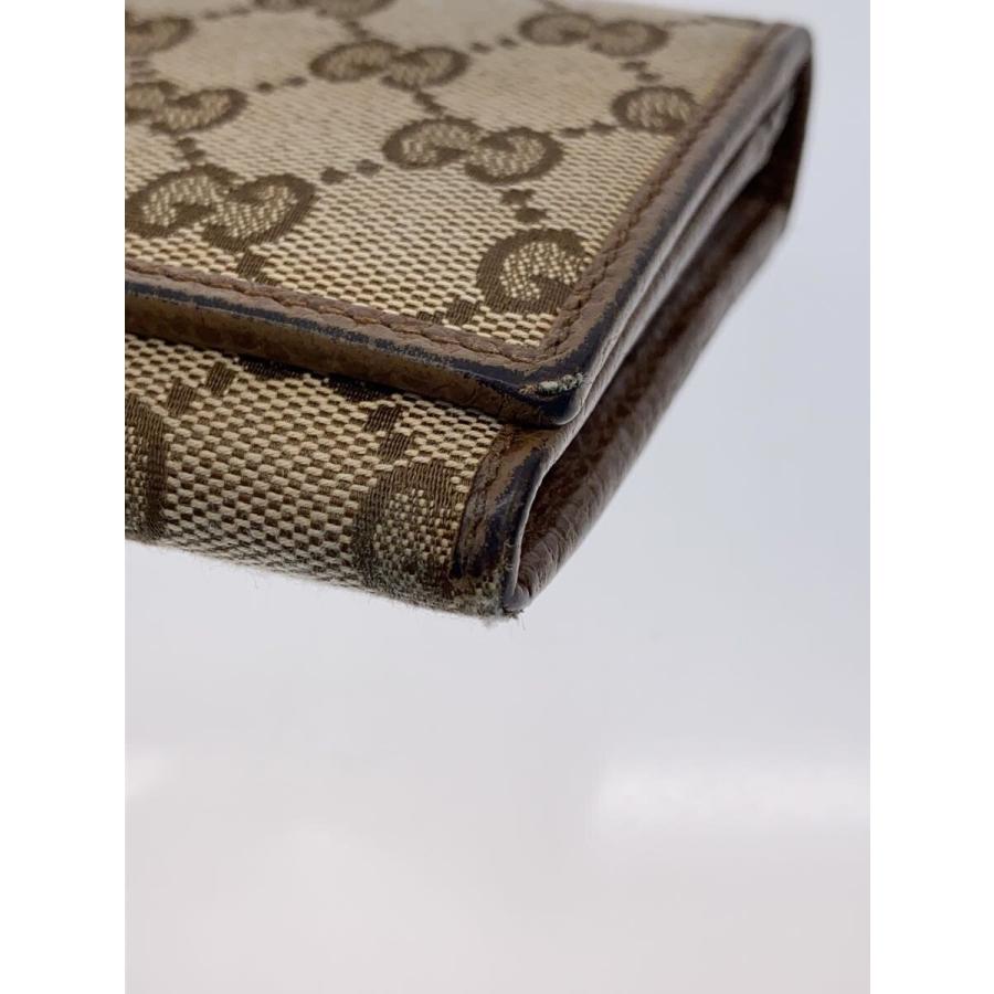 GUCCI◇角スレ/長財布_GGキャンバス/キャンバス/BRW/レディース