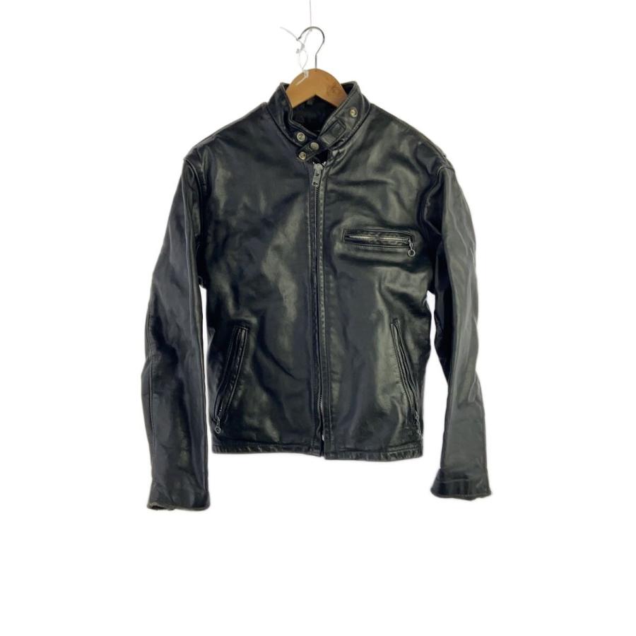 Schott◇シングルライダースジャケット/40/レザー/BLK/141 : セカンド