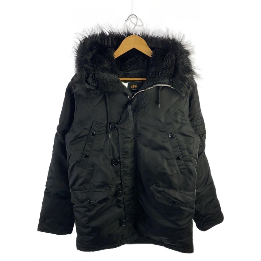 ALPHA INDUSTRIES◇N-3B/ミリタリージャケット/M/ナイロン/BLK/20094 