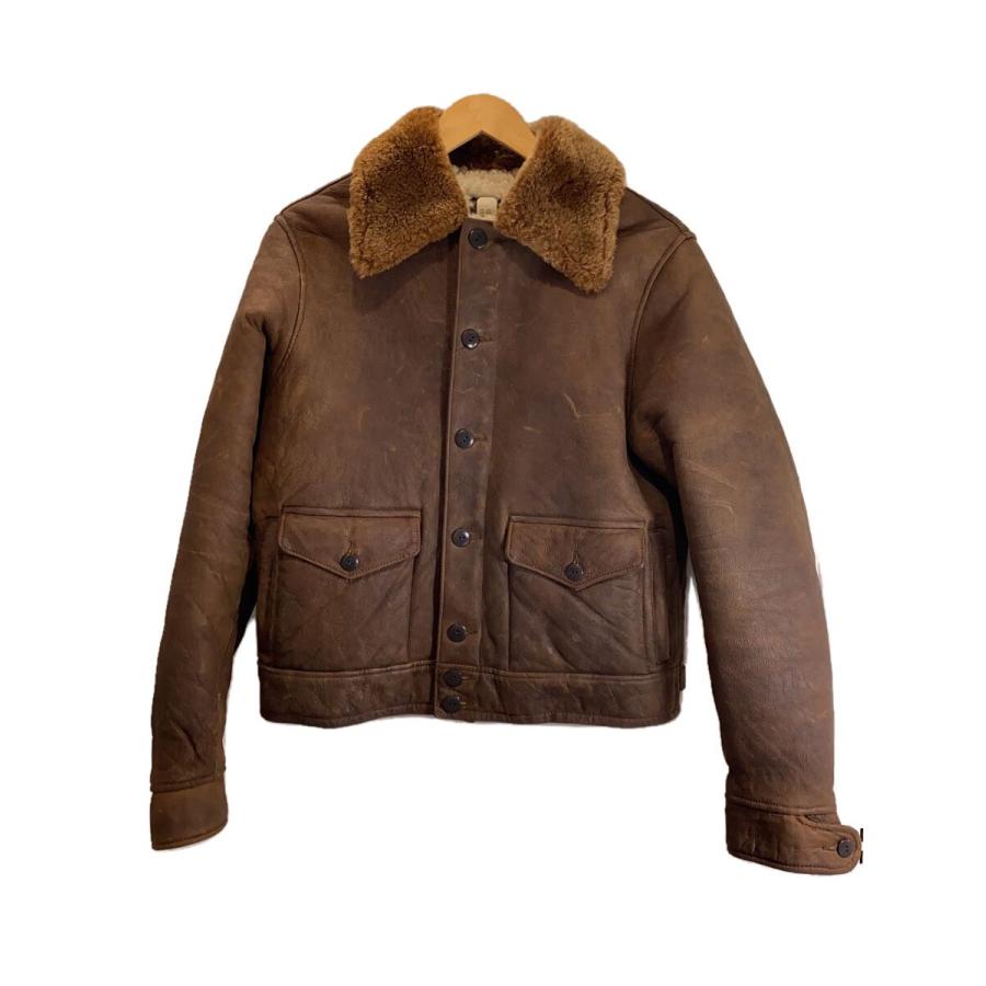 RRL◇シアリングムートンジャケット/レザージャケット・ブルゾン/S/羊
