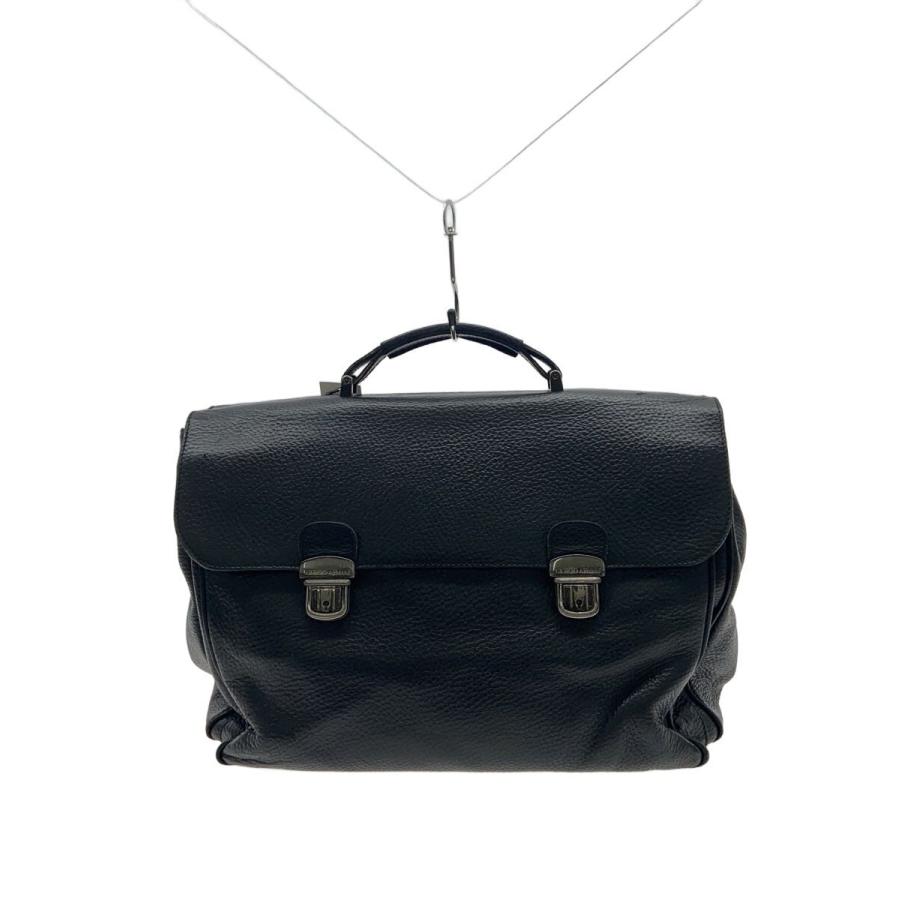 GIORGIO ARMANI◇バッグ/レザー/BLK/無地// : セカンドストリートYahoo