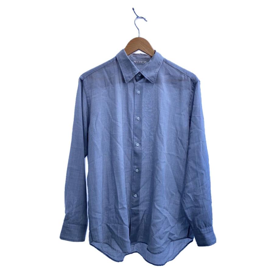 AURALEE】SHEER WOOL SILK SHIRTS [グレー/3] - ワイシャツ