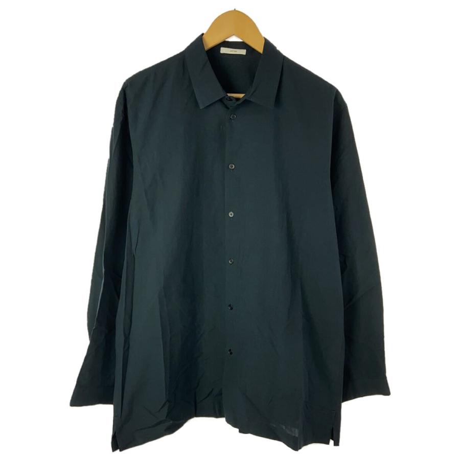 ATON◇Shrink Broad Oversized Shirt/長袖シャツ/4/コットン/NVY 