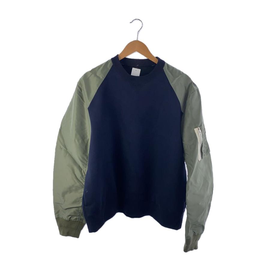 sacai◇25ss/Sponge Sweat Pullover/スウェット/3/コットン/NVY sacai◇25ss/Sponge Sweat Pullover/スウェット/3/コットン/NVY