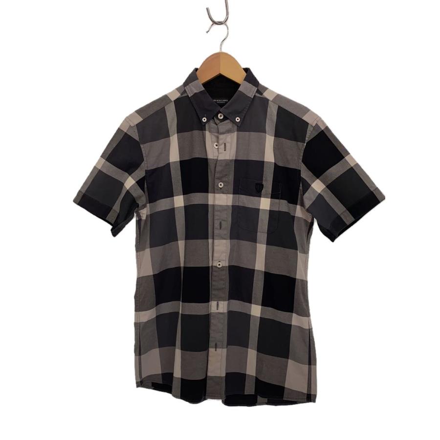 CRESTBRIDGE 半袖チェックシャツ サイズ38 BLACK LABEL CRESTBRIDGE◇半袖シャツ/M/コットン/GRY/チェック/51M27