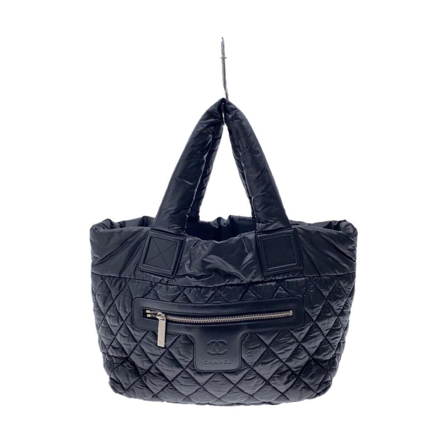 CHANEL◇マトラッセ/コココクーン/キルティング/トートバッグ/BLK