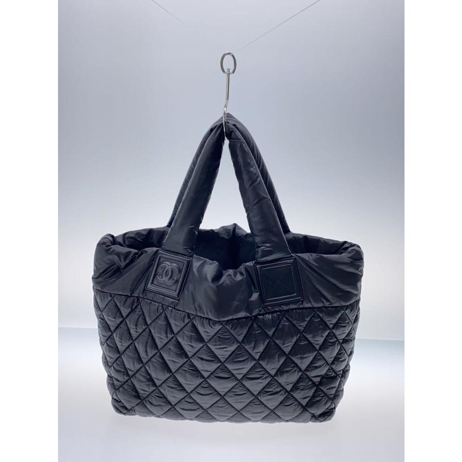 CHANEL◇マトラッセ/コココクーン/キルティング/トートバッグ/BLK 