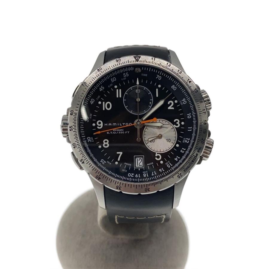 HAMILTON H776120 クオーツ HAMILTON◇ETO/クォーツ腕時計/アナログ/ラバー/BLK/BLK/SS/H776120