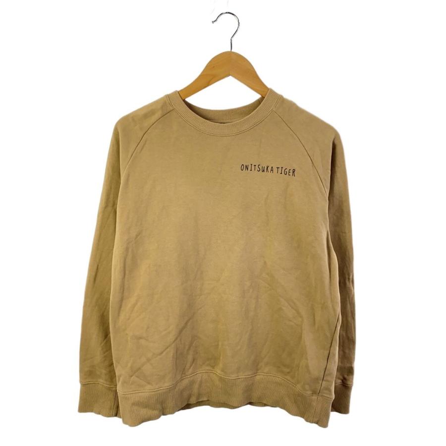 Onitsuka Tiger 虎刺繍 スウェット ベージュ Onitsuka Tiger◇OVERSIZED TOP/虎刺繍/スウェット/S/コットン/BEG