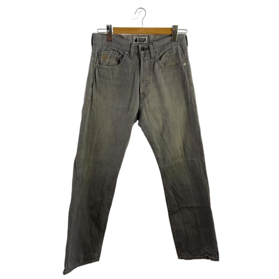 A BATHING APE◇00s/BABY MILO/ストレートパンツ/S/デニム/GRY