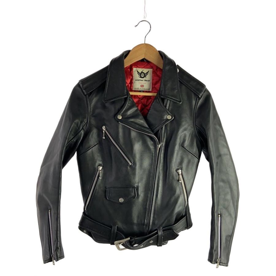 666 Leather Wear◇ダブルライダースジャケット/36/レザー/BLK
