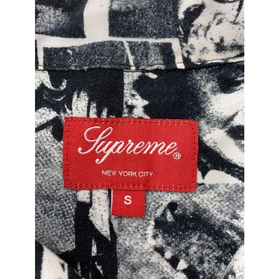 Supreme◇18SS/vibrations rayon shirt/半袖シャツ/S/レーヨン/BLK/総