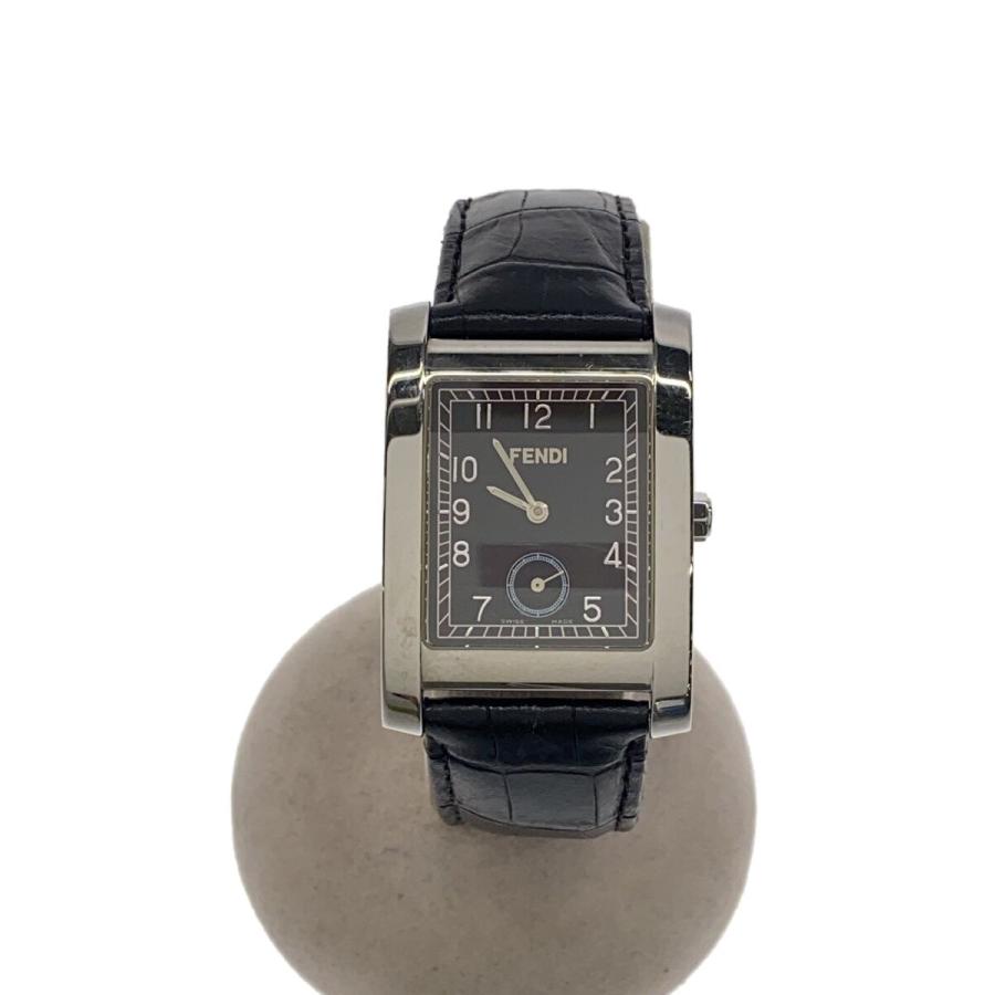 FENDI クォーツ腕時計　レディース FENDI◇クォーツ腕時計/アナログ/レザー/WHT/BLK : セカンド