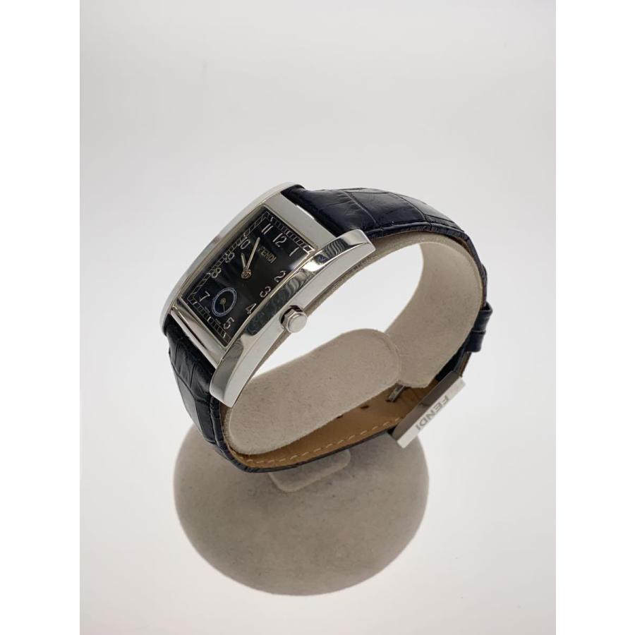FENDI◇クォーツ腕時計/アナログ/レザー/WHT/BLK : セカンド