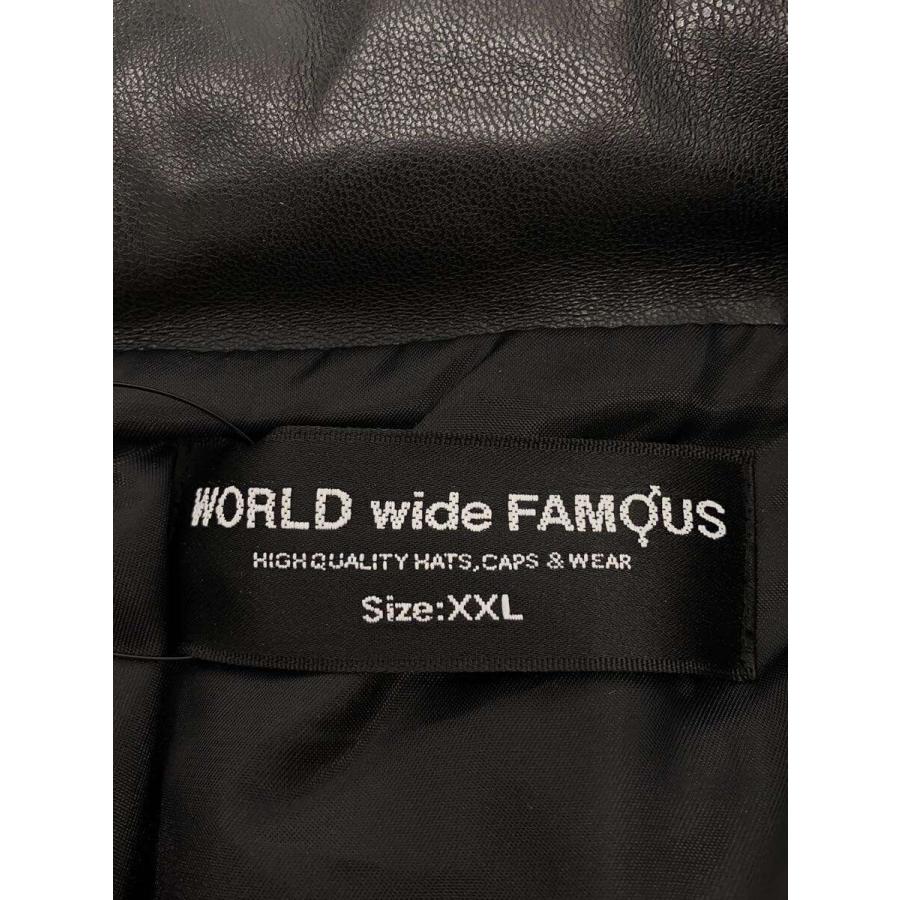WORLD wide FAMOUS◇ダウンジャケット/XXL/レザー/BLK : セカンド 