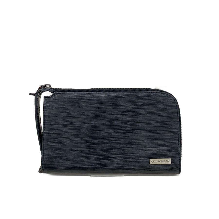 CK Calvin Klein◇セカンドバッグ/レザー/BLK : セカンドストリート