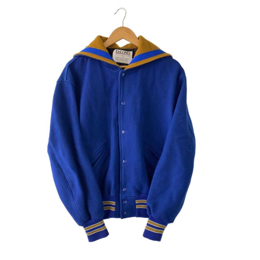 DeLONG◇スタジャン/L/ウール/BLU// : セカンドストリートYahoo!店