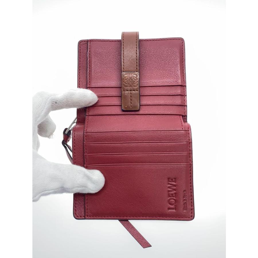 LOEWE コンパクトジップウォレット LOEWE◇コンパクトジップウォレット/2つ折り財布/レザー/BRW