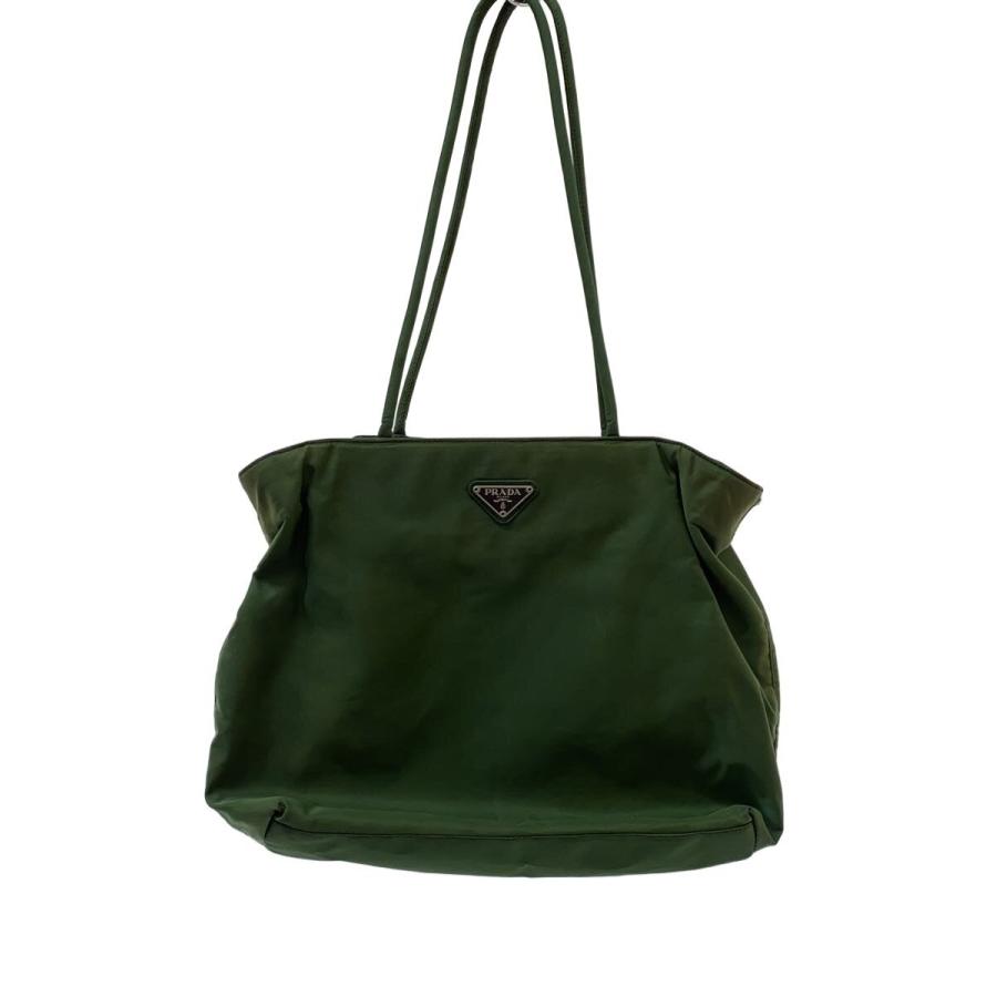 PRADA トートバッグ PRADA◇トートバッグ/トライアングルロゴ/ナイロン/KHK : セカンド