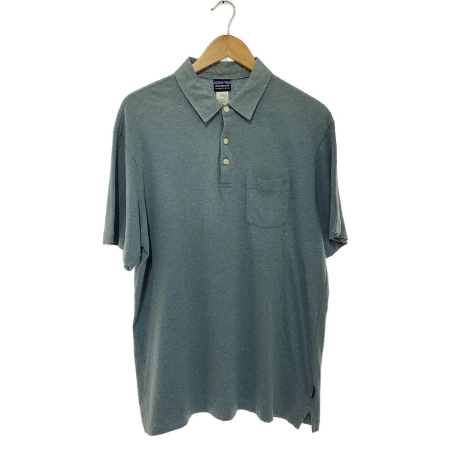 パタゴニア　ポロシャツ　ブルー　新品 patagonia◇ポロシャツ/L/コットン/BLU/無地 : セカンドストリート
