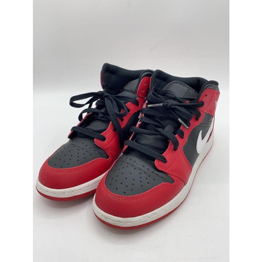 NIKE◇AIR JORDAN 1 MID GS_エア ジョーダン ミッド GS/25cm/RED