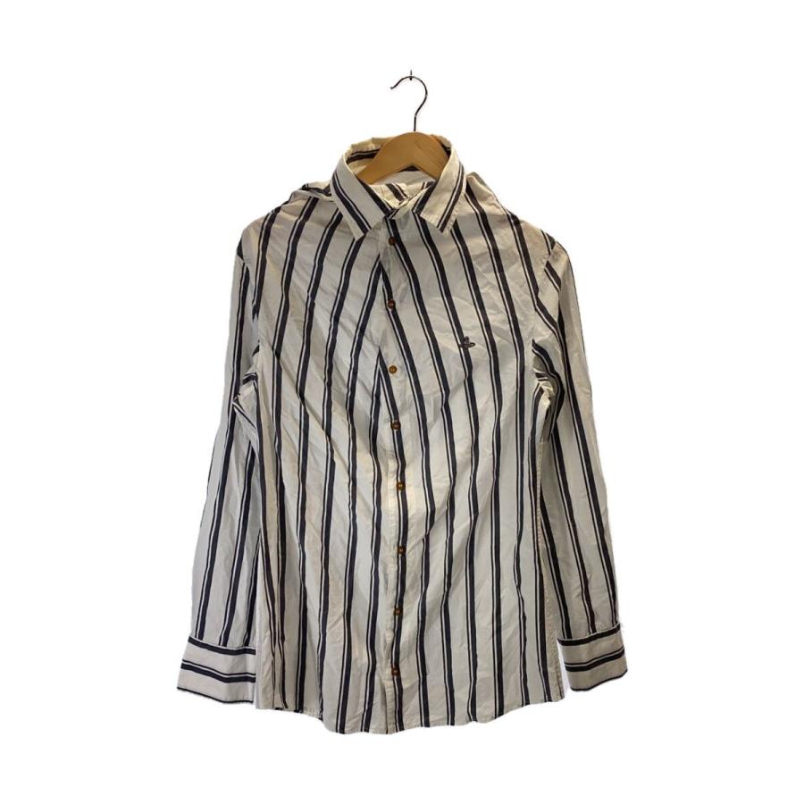 Vivienne Westwood MAN◇長袖シャツ/48/コットン/WHT/ストライプ/VW-WR 