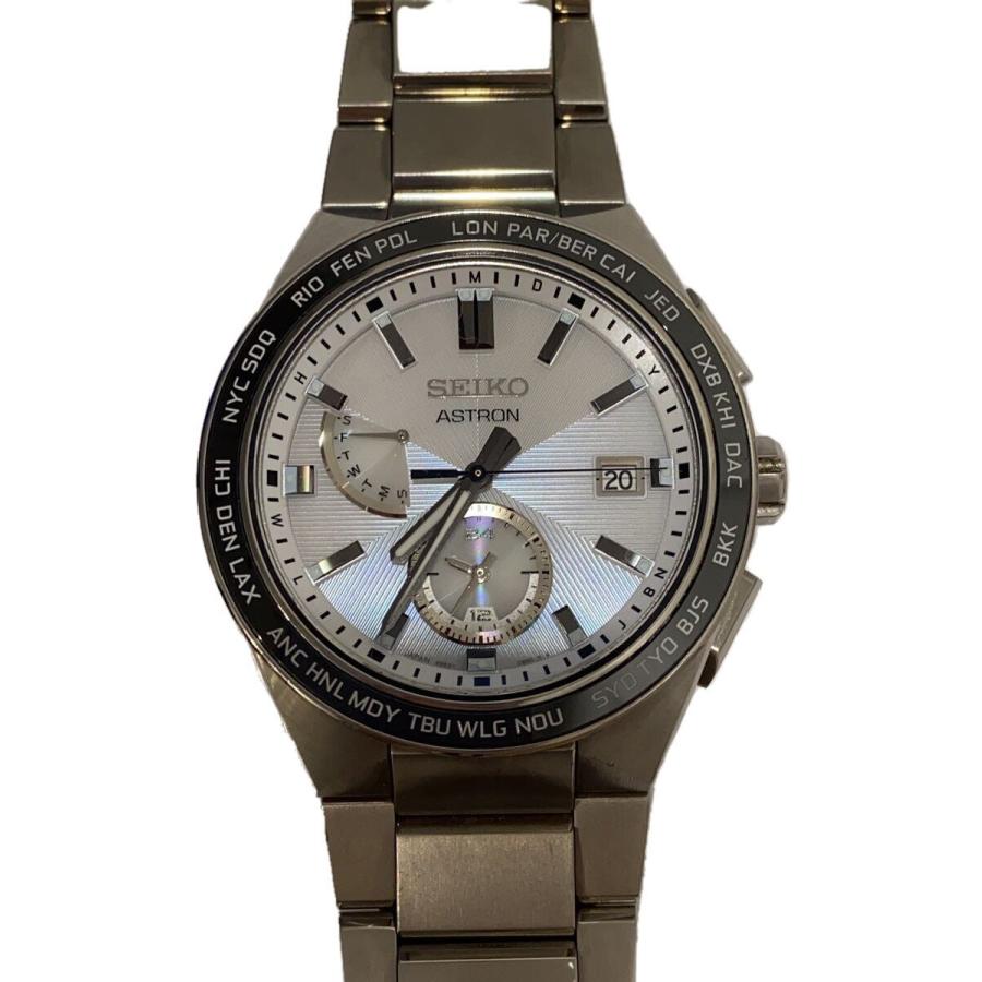 SEIKO / 腕時計/アナログ/チタン/WHT/SLV/8B63-0BD0 SEIKO◇ASTRON/ソーラー腕時計/アナログ/チタン/WHT/SLV/8B63-0BD0