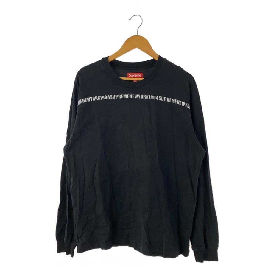 Supreme / 長袖Tシャツ/M/コットン/WHT/無地/ INTARSIA STRIPE L/S　tee Supreme◇24AW intarsia stripe l/s top/長袖Tシャツ/M/コットン/BLK