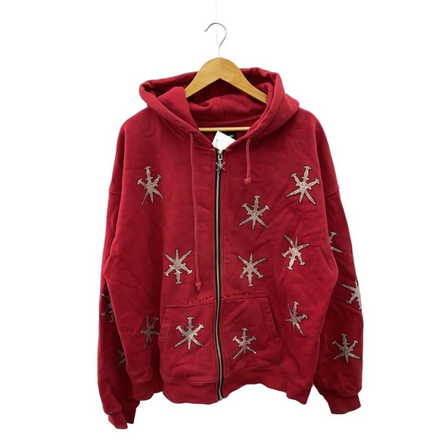 UNKNOWN LONDON◇ジップパーカー/XL/コットン/RED : セカンド