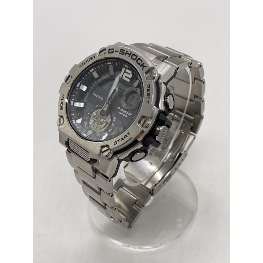 CASIO◇ソーラー腕時計・G-SHOCK/デジアナ/BLK/SLV G-SHOCK 電波 