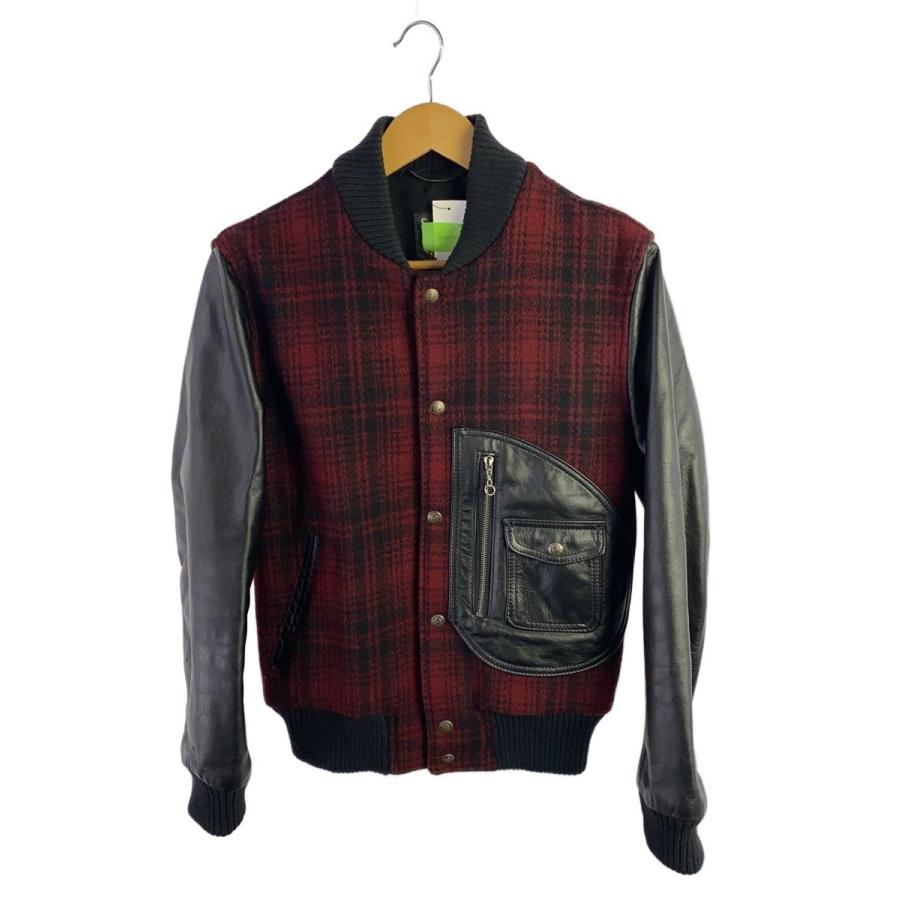 SCHOTT スタジャン Schott◇スタジャン/36/ウール/RED/チェック/7426 : セカンド
