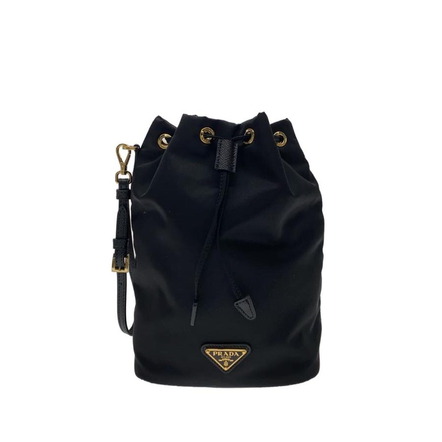 PRADA ナイロン ドローストリングバッグ PRADA◇RE-NYLON/ドローストリングバッグ/巾着/バッグ/ナイロン/BLK