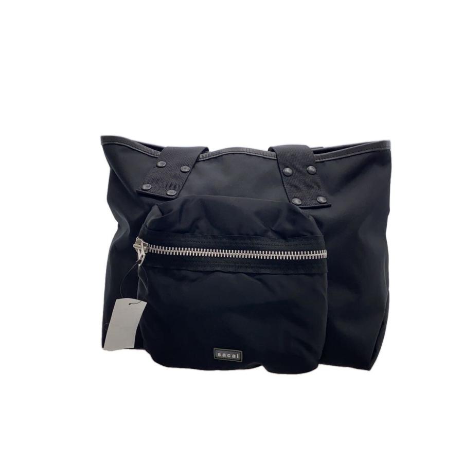 sacai◇25AW/Pocket Tote Bag Medium/ポリエステル/BLK/25-01021S