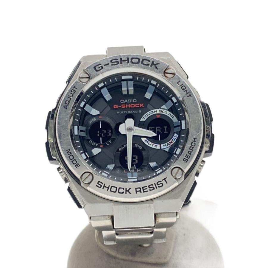 CASIO◇ソーラー腕時計_G-SHOCK/デジアナ/SLV 【公式通販】