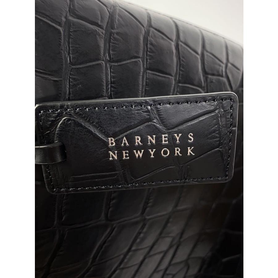 BARNEYS NEWYORK◇トートバッグ/クロコ型押し/BLK// : セカンド
