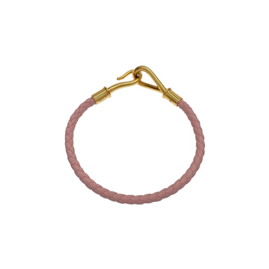 HERMES◇ジャンボH/ブレスレット/レザー/ピンク/レディース : セカンド  