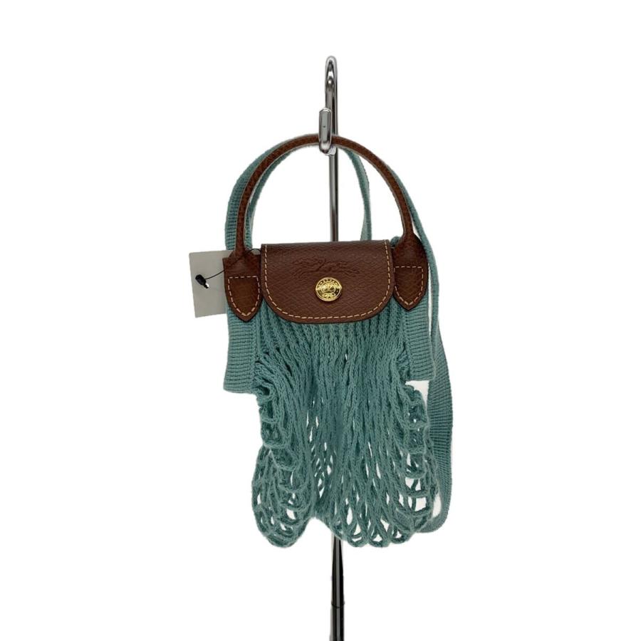 LONGCHAMP◇ニットミニショルダーバッグ/コットン/BLU LONGCHAMP◇ニットミニショルダーバッグ/コットン/BLU