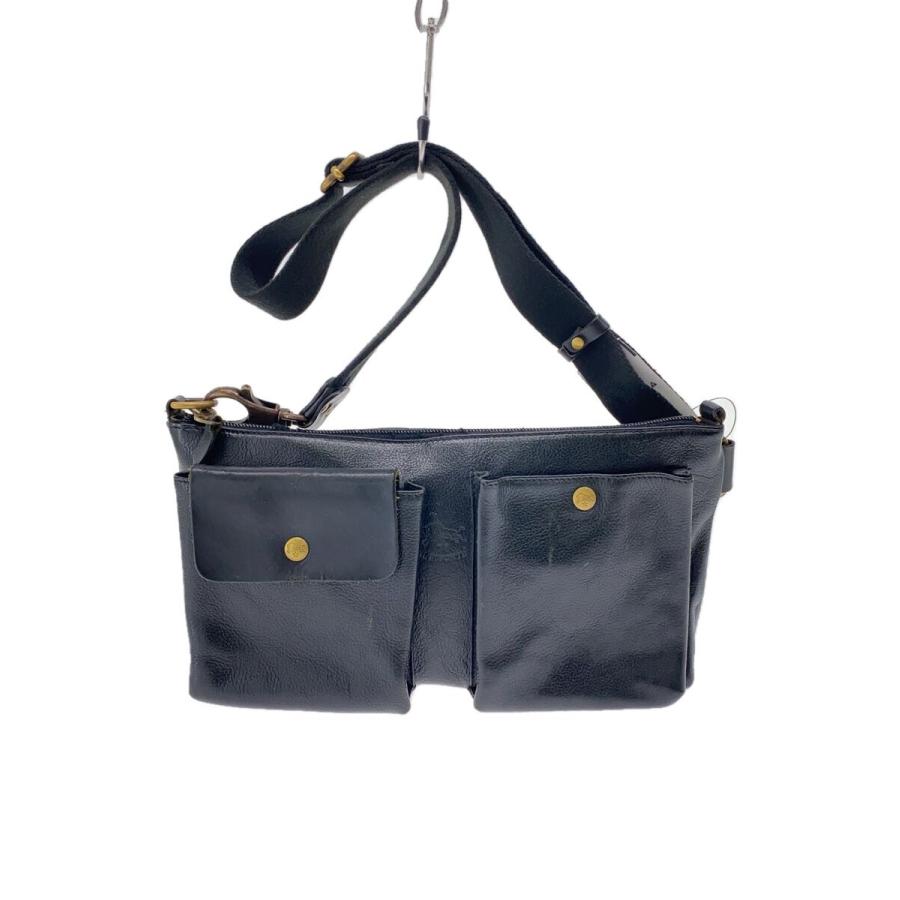 IL BISONTE イルビゾンテ レザー ウエストバッグ ボディバッグ IL BISONTE◇ウエストバッグ/ボディバッグ/ショルダー/レザー/ブラック