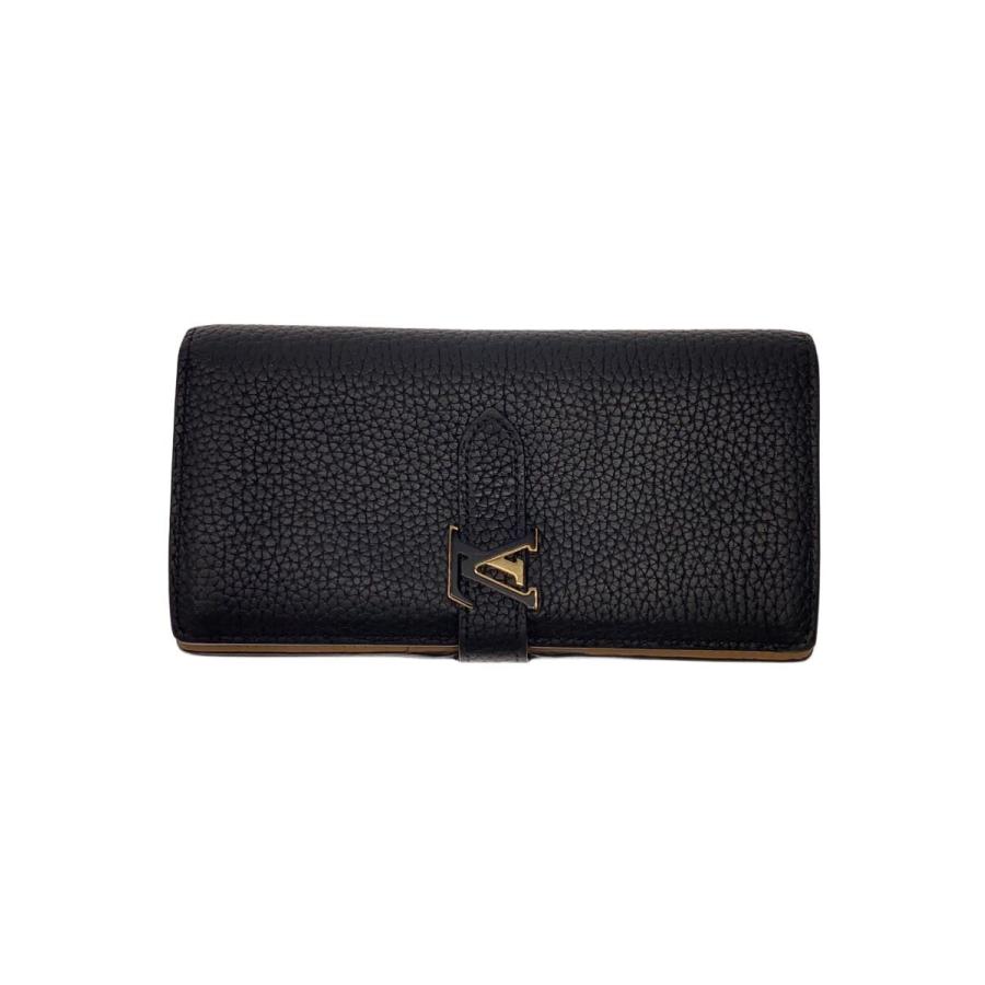LOUIS VUITTON◇LVヴェルティカル・ウォレット_トリヨン/レザー/BLK