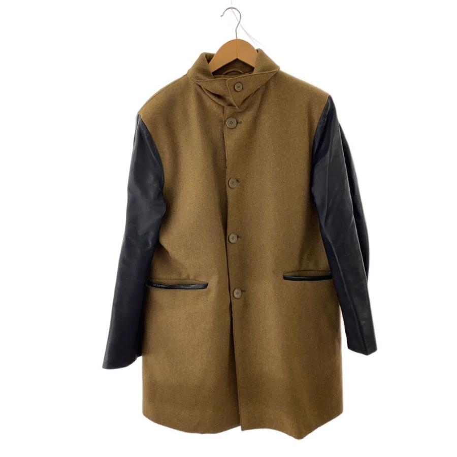 MARNI◇ラムレザースリーブ アルパカ モヘアブレンド ステンカラー