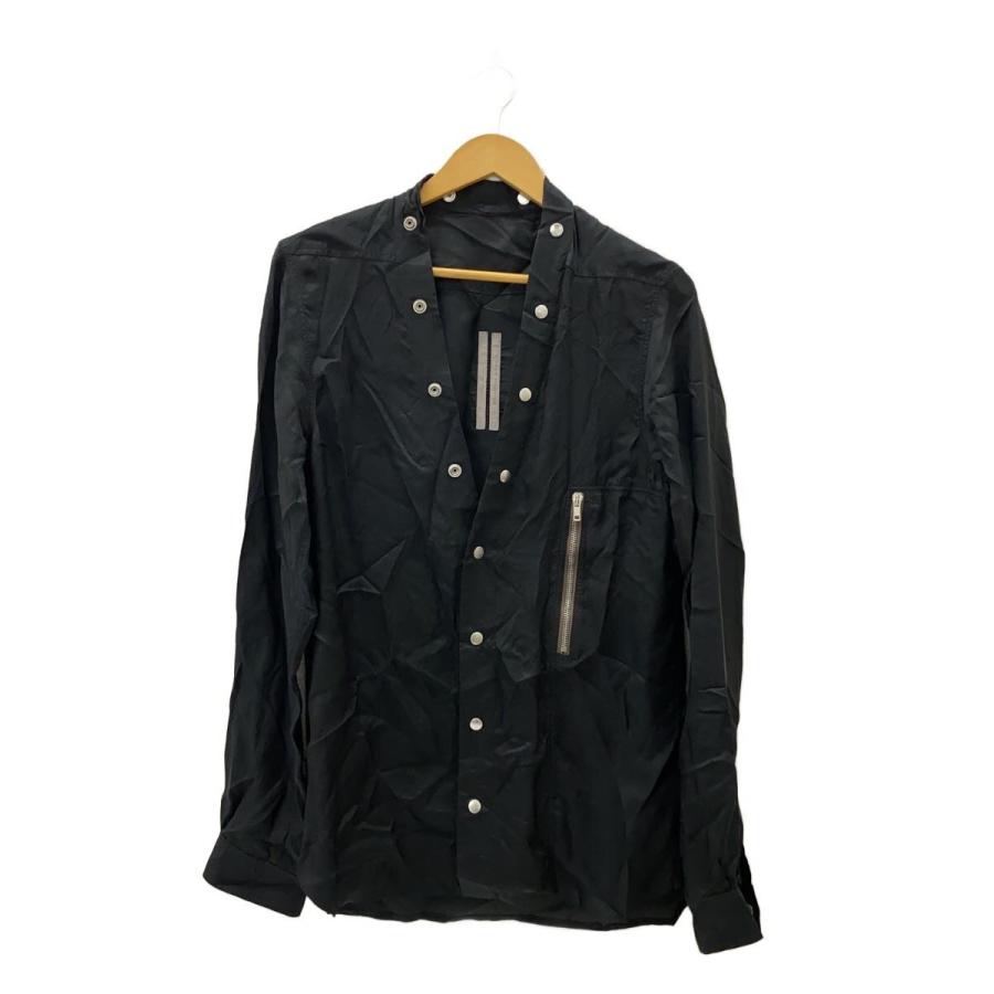 Rick Owens◇21SS/LARRY SHIRT/長袖シャツ/48/--/BLK/RU21S6287-J
