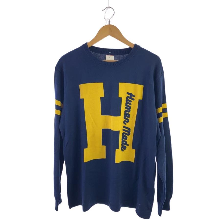 HUMAN MADE◇HUMAN MADE H KNITTED SWEAT/ニット・セーター(薄手)/XL