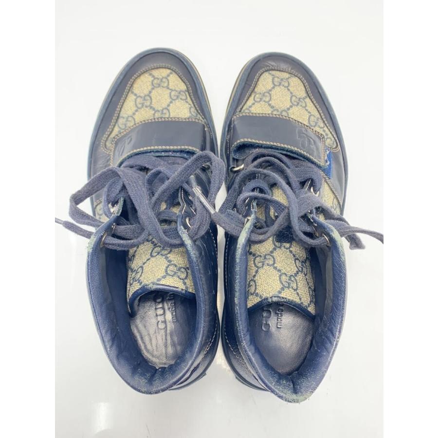 GUCCI◇モノグラム ハイ トップス スニーカー/--/NVY/レザー/245310 