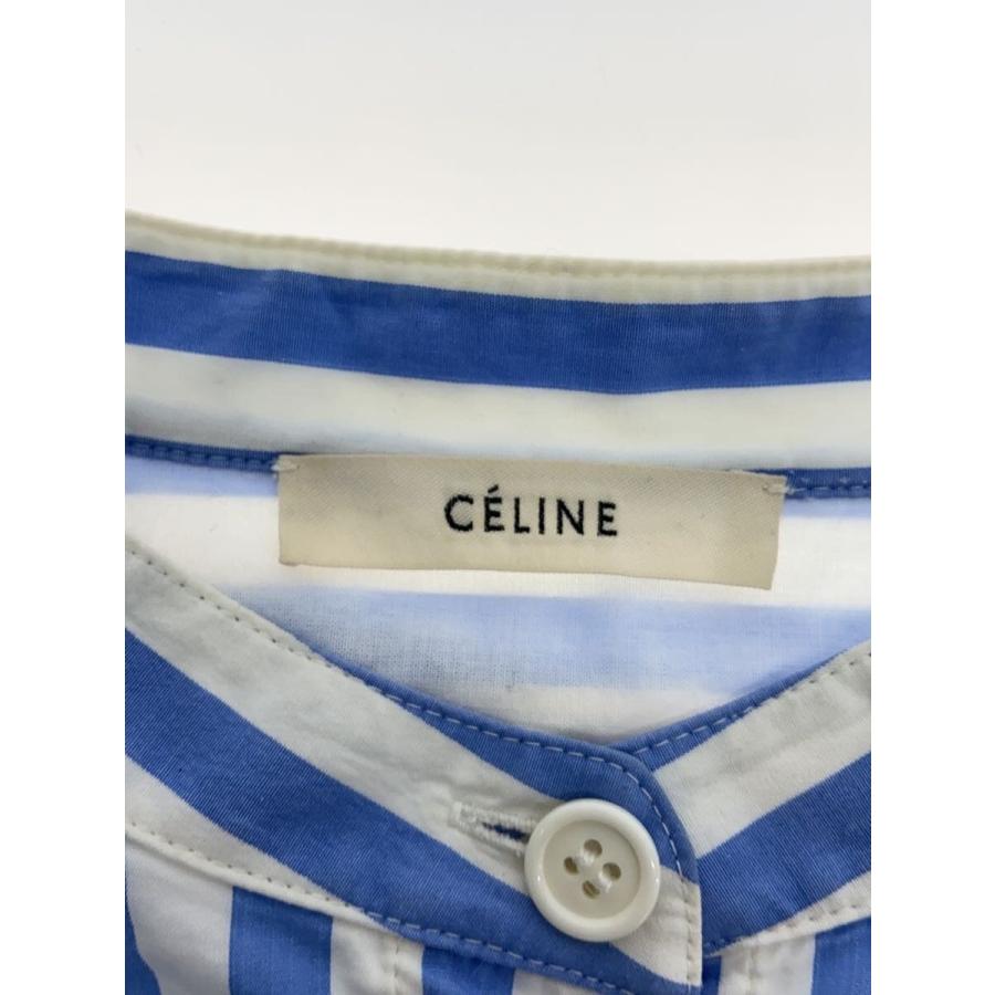 CELINE◇長袖シャツ/34/コットン/BLU/ストライプ/20DO4/6759