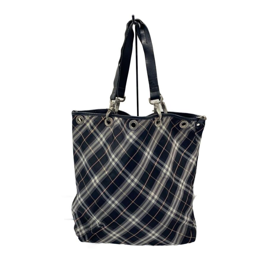 BURBERRY BLUE LABEL◇リバーシブルトートバッグ/コットン/BLK
