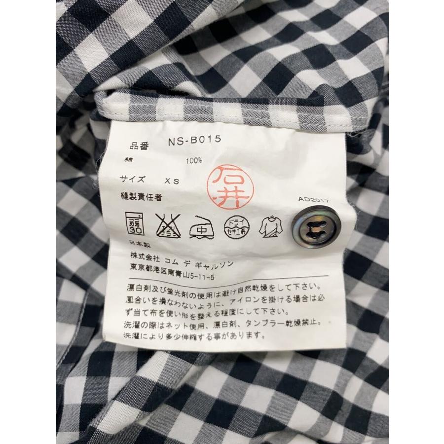 COMME des GARCONS GIRL◇丸襟/長袖ブラウス/XS/コットン/WHT/チェック