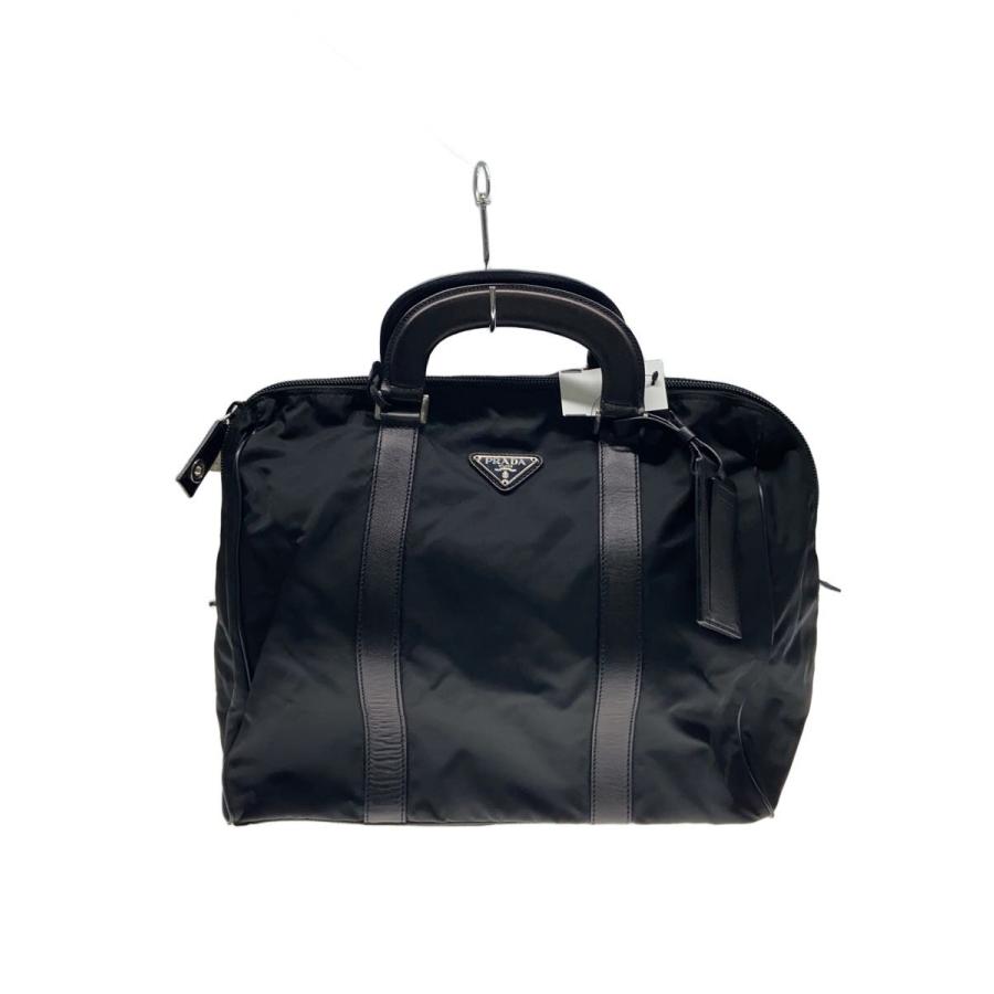 【✨美品✨】プラダ ミニボストンバッグ 三角ロゴ ナイロン ブラック 付属品完備 PRADA◇三角ロゴ/ナイロンミニボストンバッグ/ナイロン/BLK